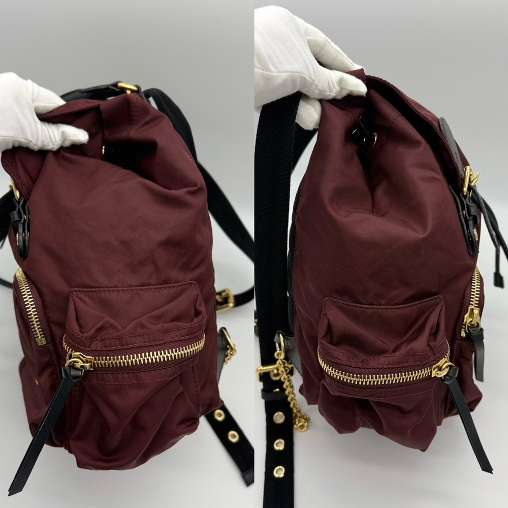 Authentic Burberry Burgundy nylon backpack - Picture 7 of 16